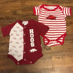 Arkansas Razorbacks Baby 0-3M Onesies (Set of 2)